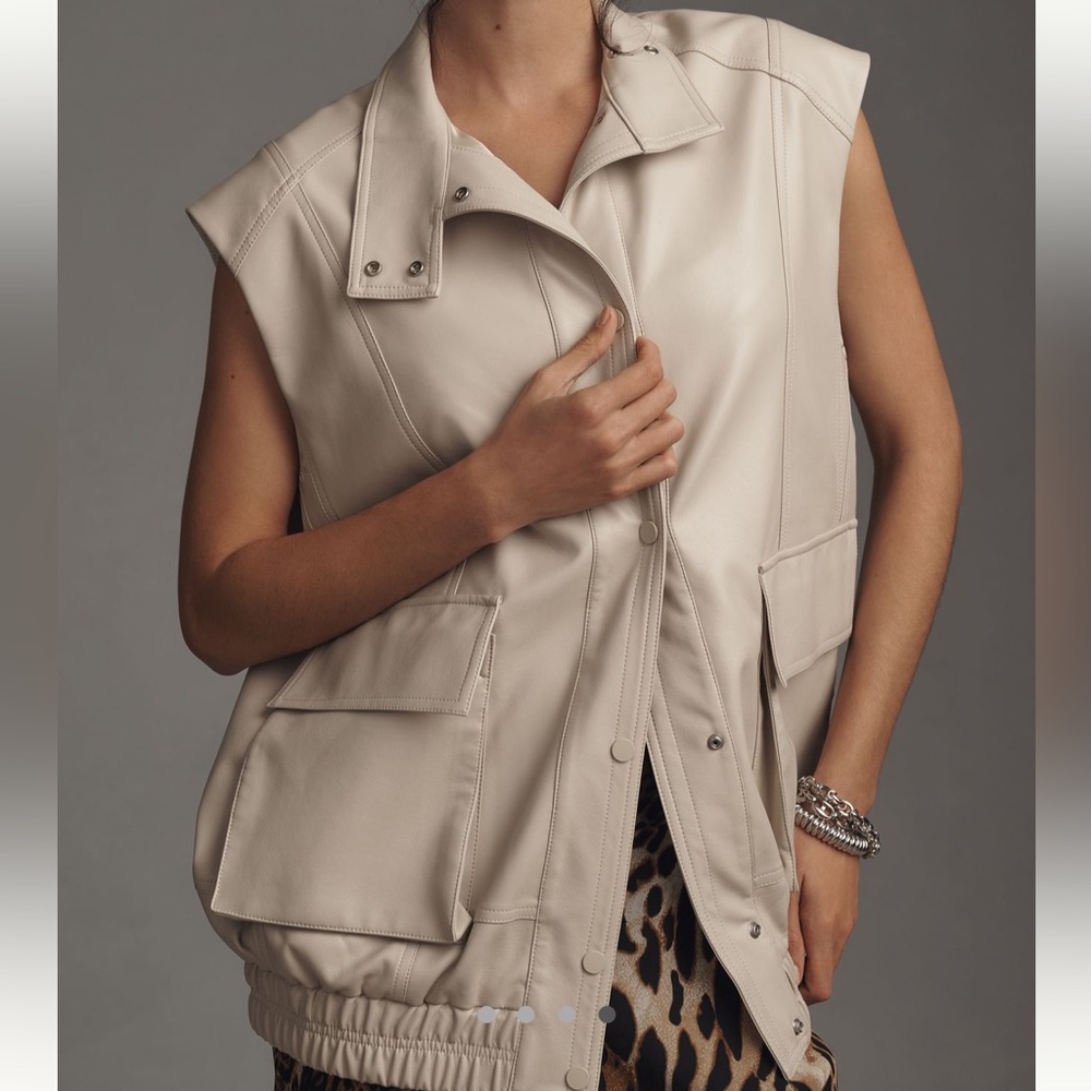 Anthropologie Faux Leather Oversized Vest